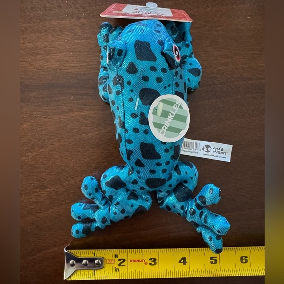 Woof & Whiskers Blue Frog Chew Toy for Dogs. Crinkly with Squeaker. Brand New! - Picture 7 of 7
